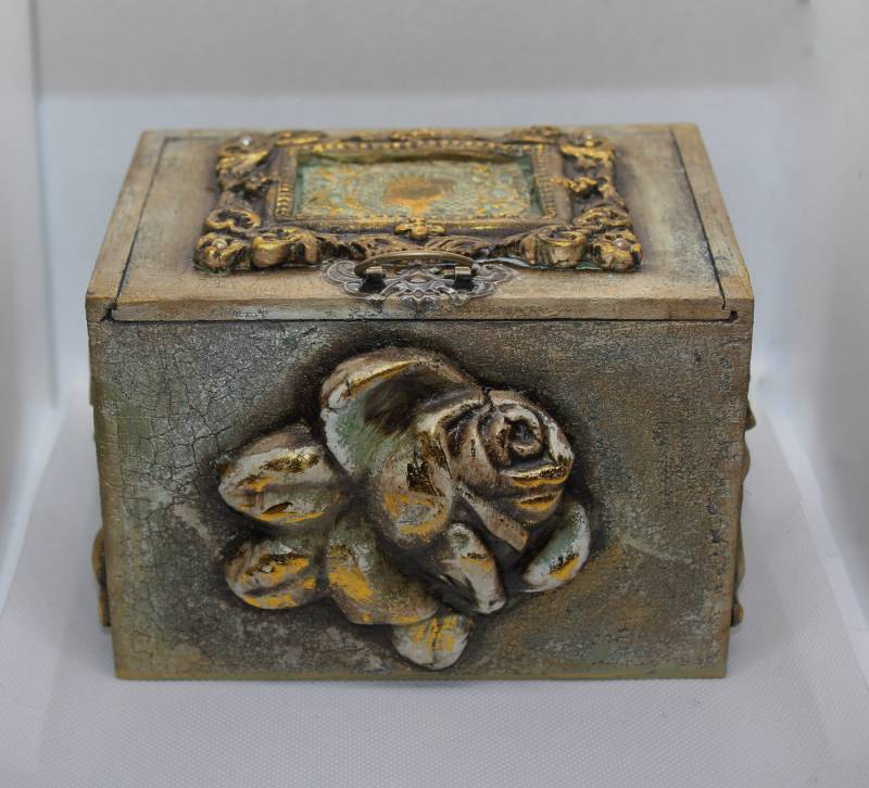 Handgefertigte Holz Schmuckschatulle Andenken-Schmuckschatulle Im Vintage-stil von SuesArts