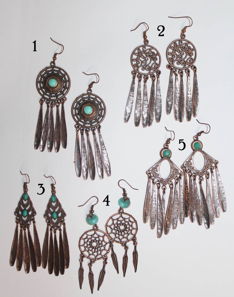 Handgefertigte Kupferohrringe Im Boho-stil von SuesArts