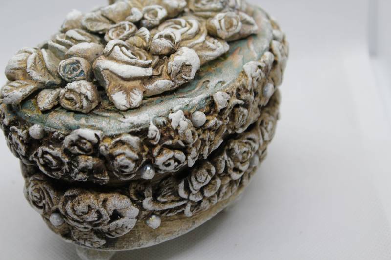 Handgefertigte Ovale Schmuckschatulle Einzigartiges Blumenschmuck-Andenken von SuesArts