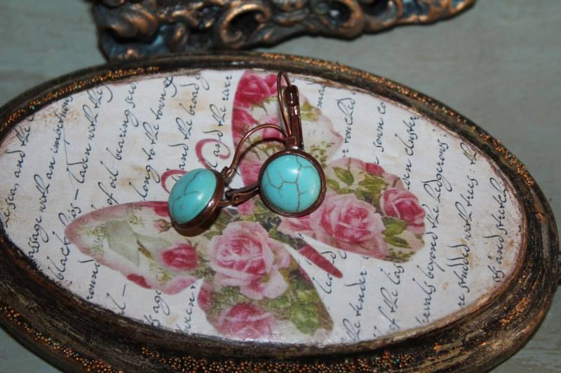 Handgemachte Türkis Ohrringe Schutz-Amulett von SuesArts