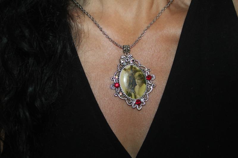 Pferd Cameo Charm Halskette Antik Style Bild Anhänger von SuesArts