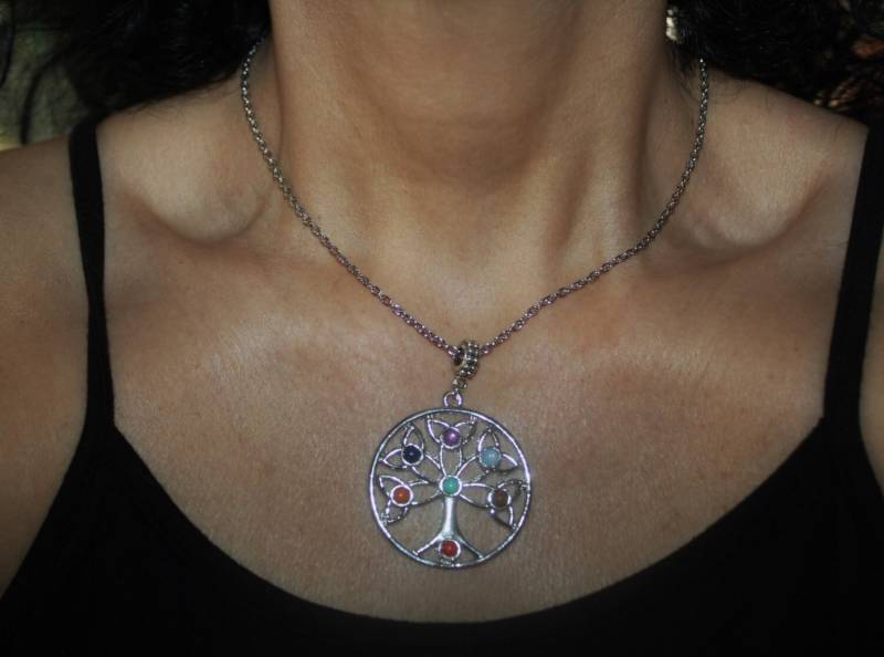 Silber Baum Des Lebens Halskette Chakra Heilung Anhänger von SuesArts