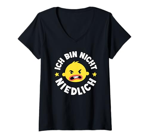 Damen Lustiges Ich Bin Nicht niedlich T-Shirt mit V-Ausschnitt Damen Lustiges Ich Bin Nicht niedlich T-Shirt mit V-Ausschnitt von Süß und Niedlich
