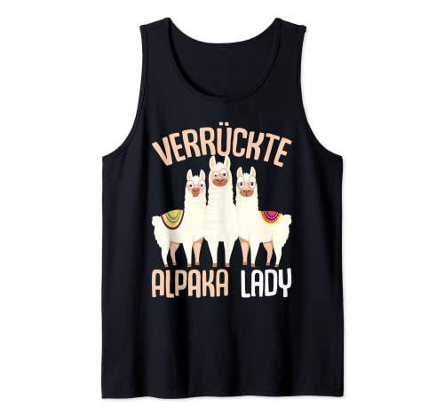 Verrückte Alpaka Lady Damen Alpaka Lama Tank Top von Süße Alpaka Liebhaber Geschenkidee