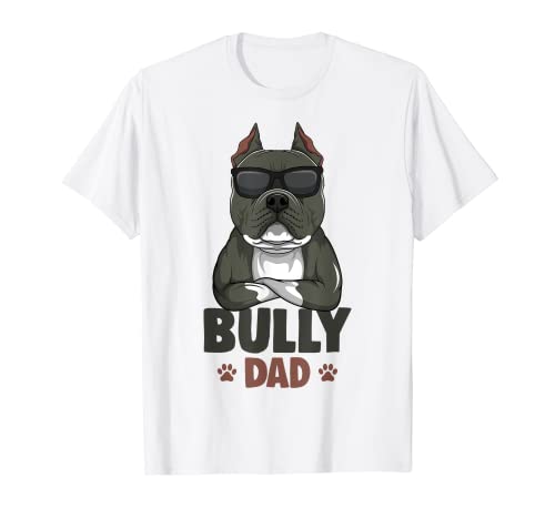 Herren American Bully Dad Hunde Papa Männer T-Shirt von Süße American Bully Geschenke