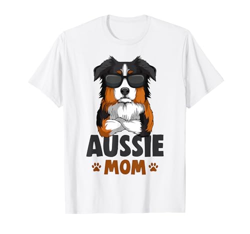 Australian Shepherd Aussie Mom Hunde Mama Frauchen T-Shirt von Süße Australian Shepherd Hunde Geschenke