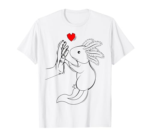 Süße Axolotl Designs & Geschenkideen Damen/Mädchen Axolotl-T-Shirt Weiß S Cartoon T-Shirt von Süße Axolotl Designs & Geschenkideen