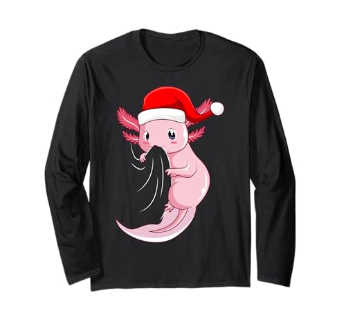 Axolotl Weihnachten Kinder Frauen Mädchen Langarmshirt von Süße Axolotl Designs & Geschenkideen