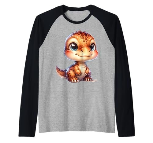 Kawaii Dinosaurier für Kinder Dino Motiv Raglan von Süße Dino Designs für Kinder Jungen Mädchen