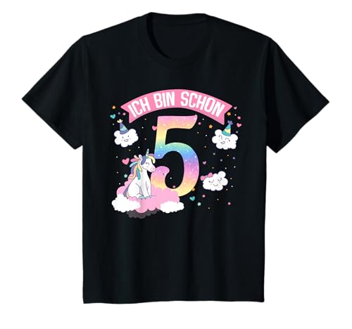 Kinder 5. Geburtstag Einhorn Mädchen 5 Jahre alt Ich bin schon 5 T-Shirt Kinder 5. Geburtstag Einhorn Mädchen 5 Jahre alt Ich bin schon 5 T-Shirt von Süße Einhorn Geburtstag Geschenke für Mädchen