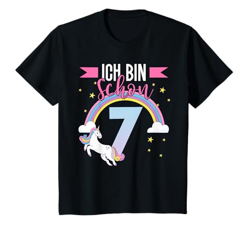 Kinder 7. Geburtstag Einhorn Mädchen 7 Jahre alt Ich bin schon 7 T-Shirt Kinder 7. Geburtstag Einhorn Mädchen 7 Jahre alt Ich bin schon 7 T-Shirt von Süße Einhorn Geburtstag Geschenke für Mädchen