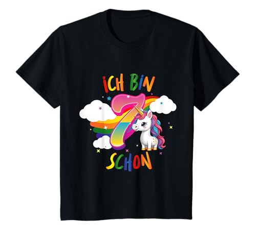 Kinder 7. Geburtstag Einhorn Mädchen 7 Jahre alt Ich bin schon 7 T-Shirt Kinder 7. Geburtstag Einhorn Mädchen 7 Jahre alt Ich bin schon 7 T-Shirt von Süße Einhorn Geburtstag Geschenke für Mädchen