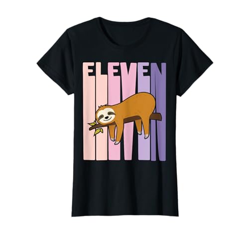11. Geburtstag Mädchen süßes Faultier 11 Jahre alt T-Shirt von Süße Faultier Mädchen Geburtstag Designs