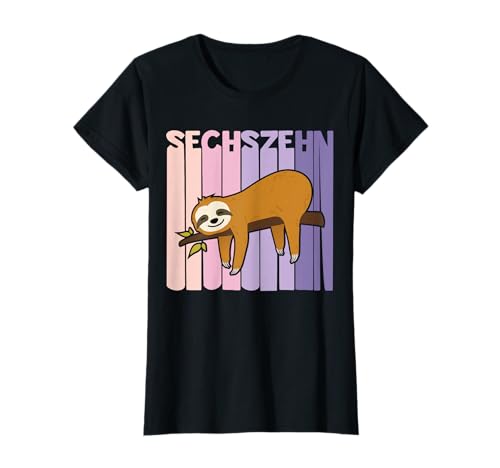 16. Geburtstag Mädchen süßes Faultier 16 Jahre alt T-Shirt von Süße Faultier Mädchen Geburtstag Designs