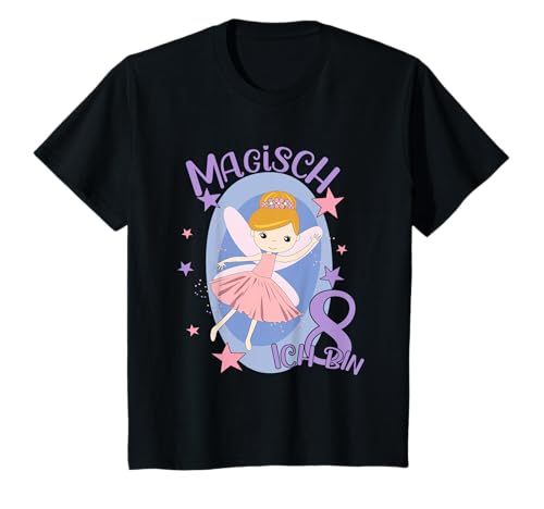 Kinder 8. Geburtstag Fee Ich bin 8 Geburtstagsshirt 8 Jahre Mädchen T-Shirt von Süße Fee Geburtstag Mädchen Geschenkideen & Deko