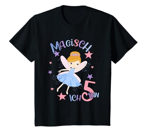 Kinder Geburtstagsshirt 5 Jahre Mädchen 5. Geburtstag Fee Ich bin 5 T-Shirt von Süße Fee Geburtstag Mädchen Geschenkideen & Deko