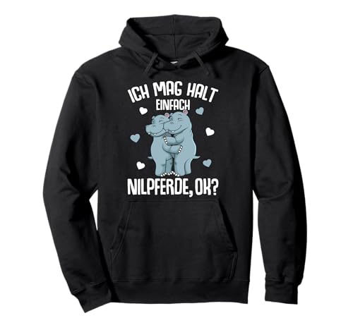 Nilpferd Ich mag halt Nilpferde Hippo Kinder Damen Mädchen Pullover Hoodie von Süße Flusspferd Liebhaber Geschenke