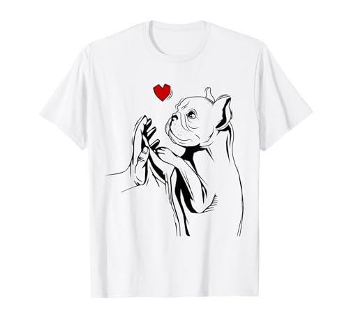 Süße Französische Bulldogge Geschenke T-Shirt für Frauen - Weiß, Kurzarm, Unisex Erwachsene & Kinder, Größe S von Süße Französische Bulldoggen Geschenke