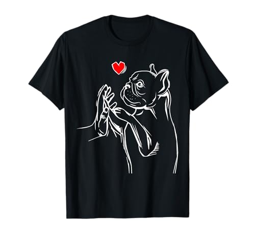 Süße Französische Bulldogge Geschenke Unisex Erwachsene und Kinder T-Shirt Schwarz S Halbarm Crew-Ausschnitt Klassische Passform Tierdruck French-Bulldog-Theme-T-Shirt von Süße Französische Bulldoggen Geschenke
