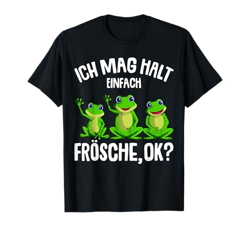 Frosch Ich mag halt Frösche Damen Mädchen Kinder T-Shirt von Süße Frosch Liebhaber Geschenke