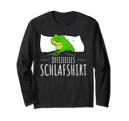 Offizielles Schlafshirt Frosch Frösche Damen Kinder Mädchen Langarmshirt von Süße Frosch Liebhaber Geschenke