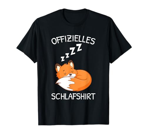 Süße Fuchs Schlaf Kleidung Geschenke Offizielles Schlafshirt Fuchs Pyjama T-Shirt Schwarz Cartoon V-Neck T-Shirt Klein EU S Kurzarm Klassische Passform Unisex Erwachsene Herren von Süße Fuchs Schlaf Kleidung Geschenke