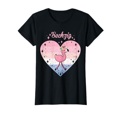 60. Geburtstag Mädchen Süßes Flamingo Motiv 60 Jahre T-Shirt von Süße Geburtstag Flamingo Geschenkidee Mädchen