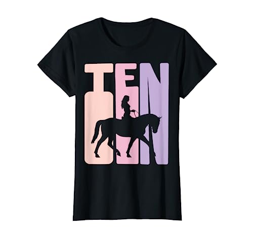 10. Geburtstag Geschenk Reiterin Pferde Fan 10 Jahre Mädchen T-Shirt von Süße Geburtstag Geschenk Reiterin Pferde Liebhaber