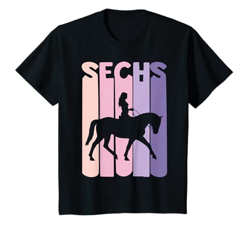 Kinder 6. Geburtstag Geschenk Reiterin Pferde Fan 6 Jahre Mädchen T-Shirt von Süße Geburtstag Geschenk Reiterin Pferde Liebhaber