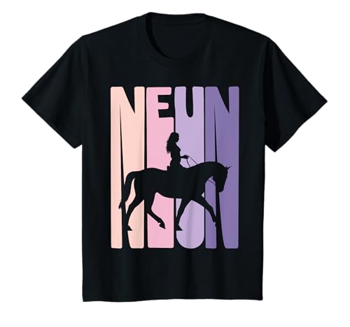 9. Geburtstag Geschenk Reiterin Pferde Fan 9 Jahre Mädchen T-Shirt von Süße Geburtstag Geschenk Reiterin Pferde Liebhaber