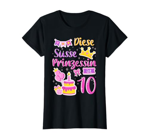 10. Geburtstag Süßes Diese Prinzessin ist 10 Jahre Mädchen T-Shirt von Süße Geburtstag Geschenkidee für Mädchen