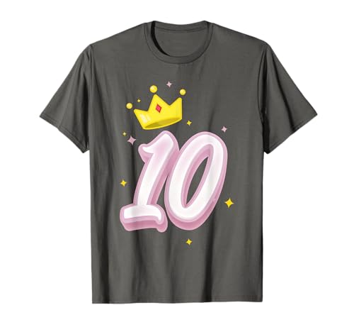 10. Geburtstag Süßes Krone Queen für Mädchen 10 Jahre T-Shirt von Süße Geburtstag Geschenkidee für Mädchen