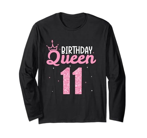 11. Geburtstag Süßes Krone Queen für Mädchen 11 Jahre Langarmshirt von Süße Geburtstag Geschenkidee für Mädchen