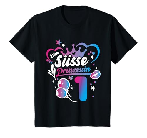 Kinder 1. Geburtstag Süßes Diese Prinzessin ist 1 Jahr Mädchen T-Shirt von Süße Geburtstag Geschenkidee für Mädchen