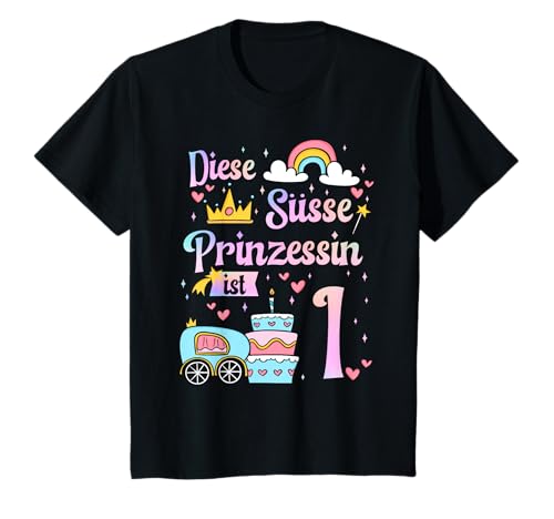 Kinder 1. Geburtstag Süßes Diese Prinzessin ist 1 Jahr Mädchen T-Shirt von Süße Geburtstag Geschenkidee für Mädchen