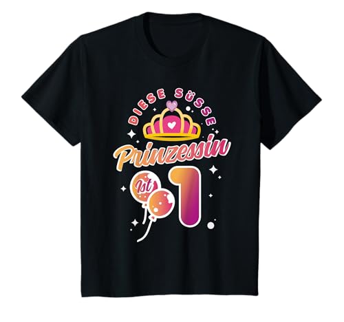 Kinder 1. Geburtstag Süßes Diese Prinzessin ist 1 Jahr Mädchen T-Shirt von Süße Geburtstag Geschenkidee für Mädchen