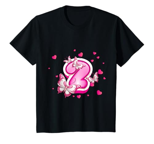Kinder 2. Geburtstag Süßes Schmetterling für Mädchen 2 Jahre T-Shirt von Süße Geburtstag Geschenkidee für Mädchen