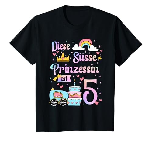 Kinder 5. Geburtstag Süßes Diese Prinzessin ist 5 Jahre Mädchen T-Shirt von Süße Geburtstag Geschenkidee für Mädchen
