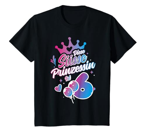 Kinder 6. Geburtstag Süßes Diese Prinzessin ist 6 Jahre Mädchen T-Shirt von Süße Geburtstag Geschenkidee für Mädchen