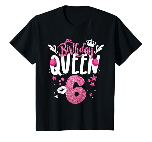 6. Geburtstag Süßes Krone Queen für Mädchen 6 Jahre T-Shirt von Süße Geburtstag Geschenkidee für Mädchen