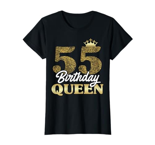 55. Geburtstag Mädchen Frauen süßes Birthday Queen Krone T-Shirt von Süße Geburtstag Krone Motive 55. Mädchen Frauen