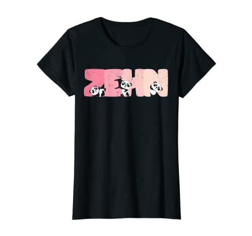 10. Geburtstag Mädchen Süßes Panda Pandabär Motiv 10 Jahre T-Shirt von Süße Geburtstag Panda Geschenkidee Mädchen