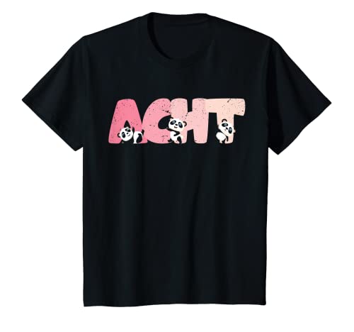 Kinder 8. Geburtstag Mädchen Süßes Panda Pandabär Motiv 8 Jahre T-Shirt von Süße Geburtstag Panda Geschenkidee Mädchen