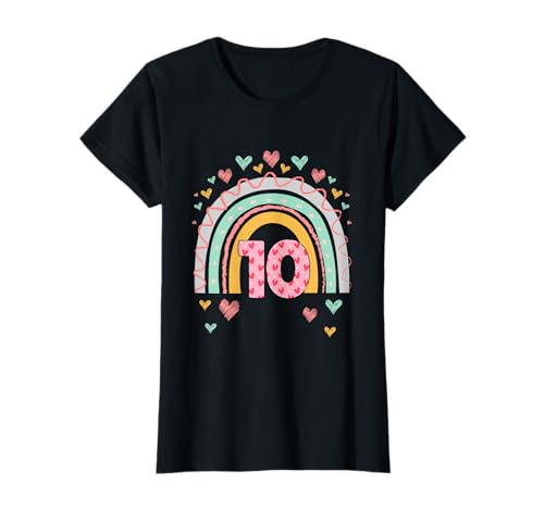 10. Geburtstag süßes Regenbogen Mädchen 10 Jahre alt Deko T-Shirt von Süße Geburtstagsgeschenke für Mädchen Regenbogen