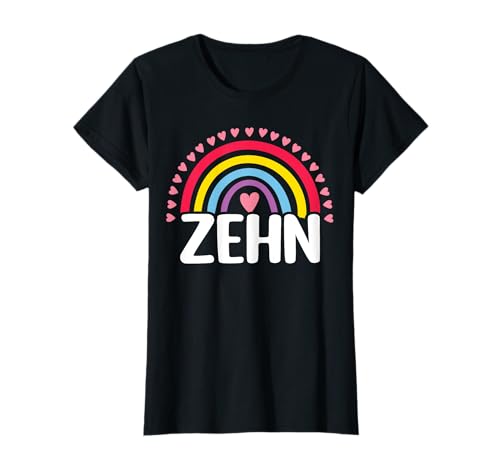 10. Geburtstag süßes Regenbogen Mädchen 10 Jahre alt T-Shirt von Süße Geburtstagsgeschenke für Mädchen Regenbogen