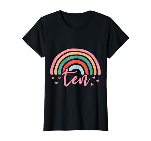 10. Geburtstag süßes Regenbogen Mädchen 10 Jahre alt T-Shirt von Süße Geburtstagsgeschenke für Mädchen Regenbogen