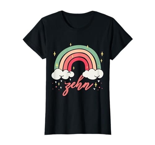 10. Geburtstag süßes Regenbogen Mädchen 10 Jahre alt T-Shirt von Süße Geburtstagsgeschenke für Mädchen Regenbogen
