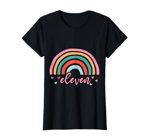 11. Geburtstag süßes Regenbogen Mädchen 11 Jahre alt T-Shirt von Süße Geburtstagsgeschenke für Mädchen Regenbogen