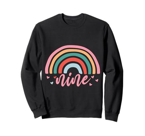 9. Geburtstag süßes Regenbogen Mädchen 9 Jahre alt Niedlich Sweatshirt von Süße Geburtstagsgeschenke für Mädchen Regenbogen