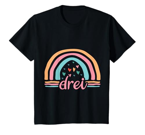 3. Geburtstag süßes Regenbogen Mädchen 3 Jahre alt Niedlich T-Shirt von Süße Geburtstagsgeschenke für Mädchen Regenbogen